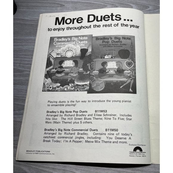 Bradleys Big Note Christmas Duets Piano Song Book 7 Songs Sheet Music 1982 - Picture 7 of 7